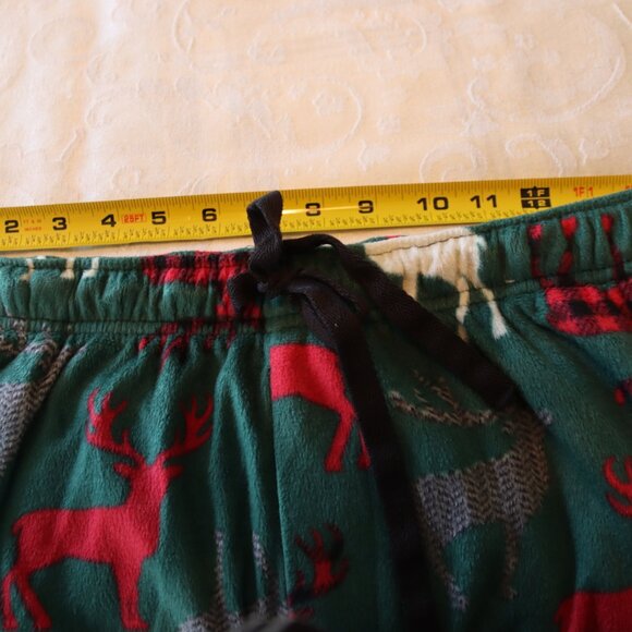 Stafford Men's Fleece Green Deer Design Lounge/Sleep Pants Size Medium Cozy - Picture 4 of 11